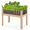 upphöjd – bädd med dräneringshål och transparenta akrylpaneler – 50 L 75 x 46 x 61 cm – Natur