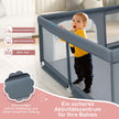 Baby – lekhage med havskulor och handtag dörr Crawling Gate – 50 4 200 x 180 cm – Grå