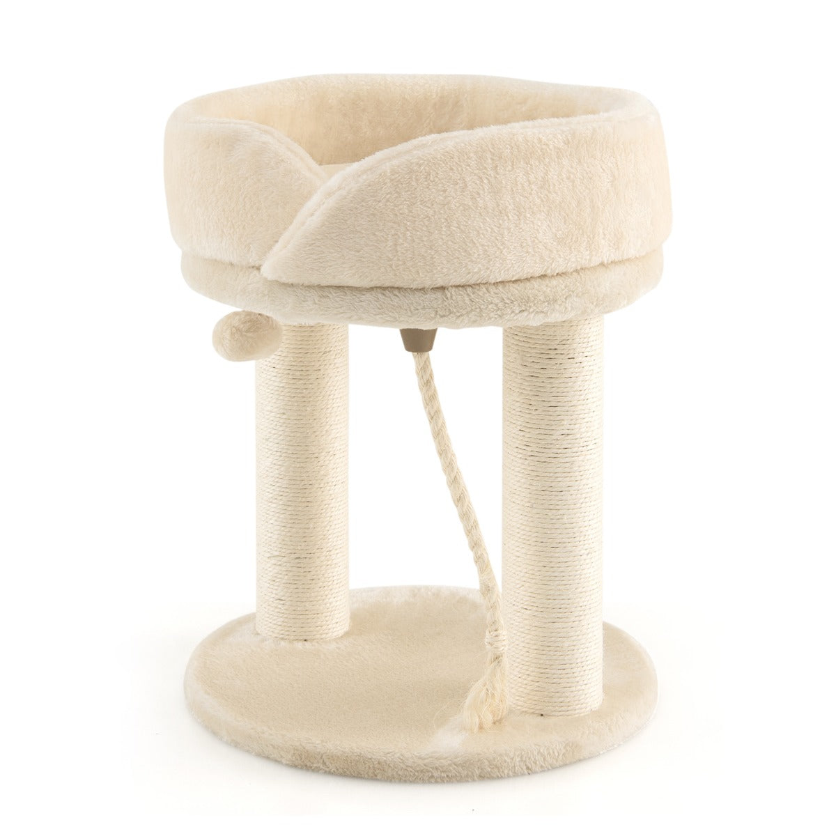Cat – Tree Scratching Post med mjuk sits Sisal Tower för katter – Beige
