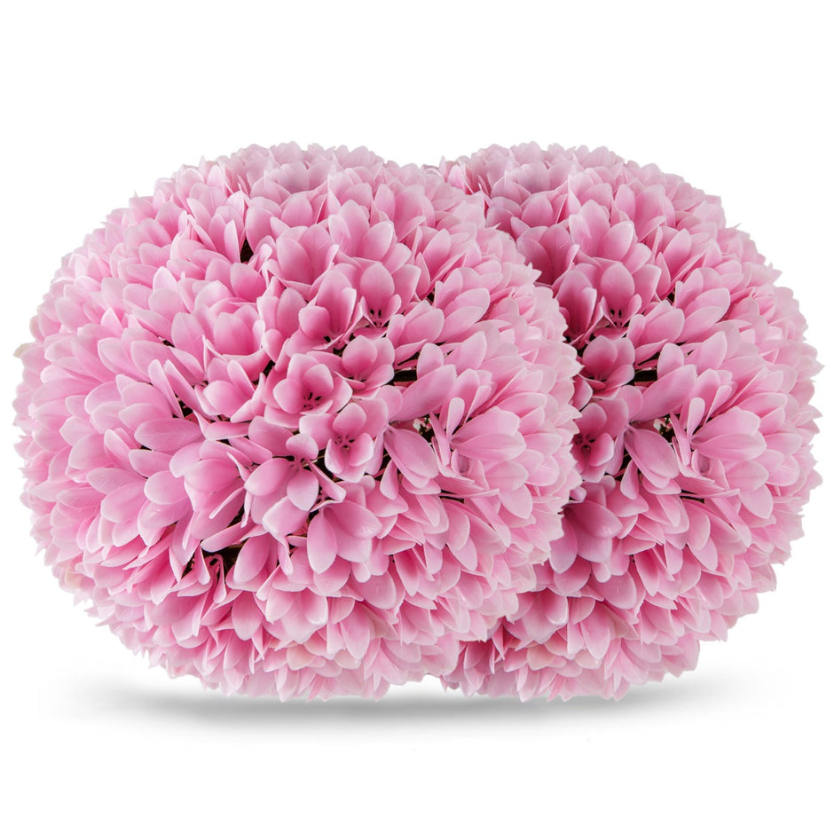 Set – med buxbomkulor UV beständiga dekorativa bollar topiary konstgjord växt – 2 Ø 28 cm – Rosa