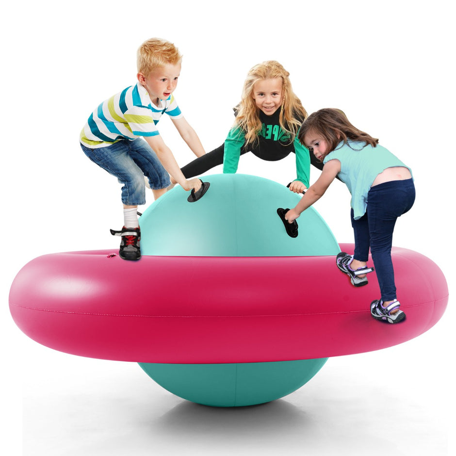 Uppblåsbar – gungbräda för barn Stor rullande + – 223 cm – Rosa