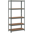nivåer – Förvaringshylla Heavy Duty Hyllenhet Metallhylla Verkstadshylla – 5 91 x 46 x 183 cm – Grå