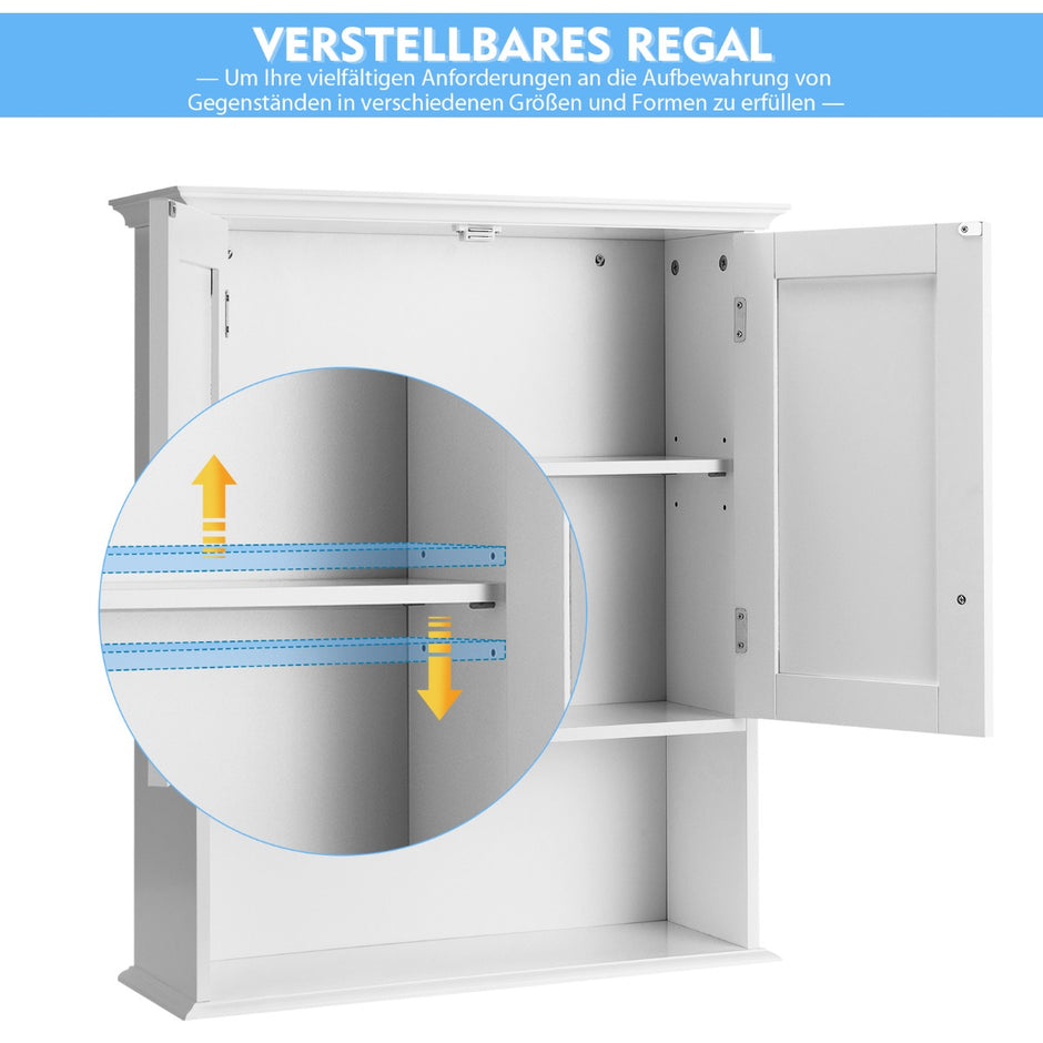 Väggskåp – Badrum Hängskåp Av trä – 60 x 20 x 70,5 cm – Vit