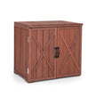 Verktygsskåp – av massivt gran med pardörrar och praktiska dörrhandtag – Brun