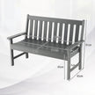 Lång – bänk Allväders Tillverkad av HDPE för sits – 2-3 132 x 65 x 91 cm 132 cm – Grå