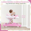 i – Baby Walker med avtagbar lekbräda och fotplatta – 6 1 – Rosa