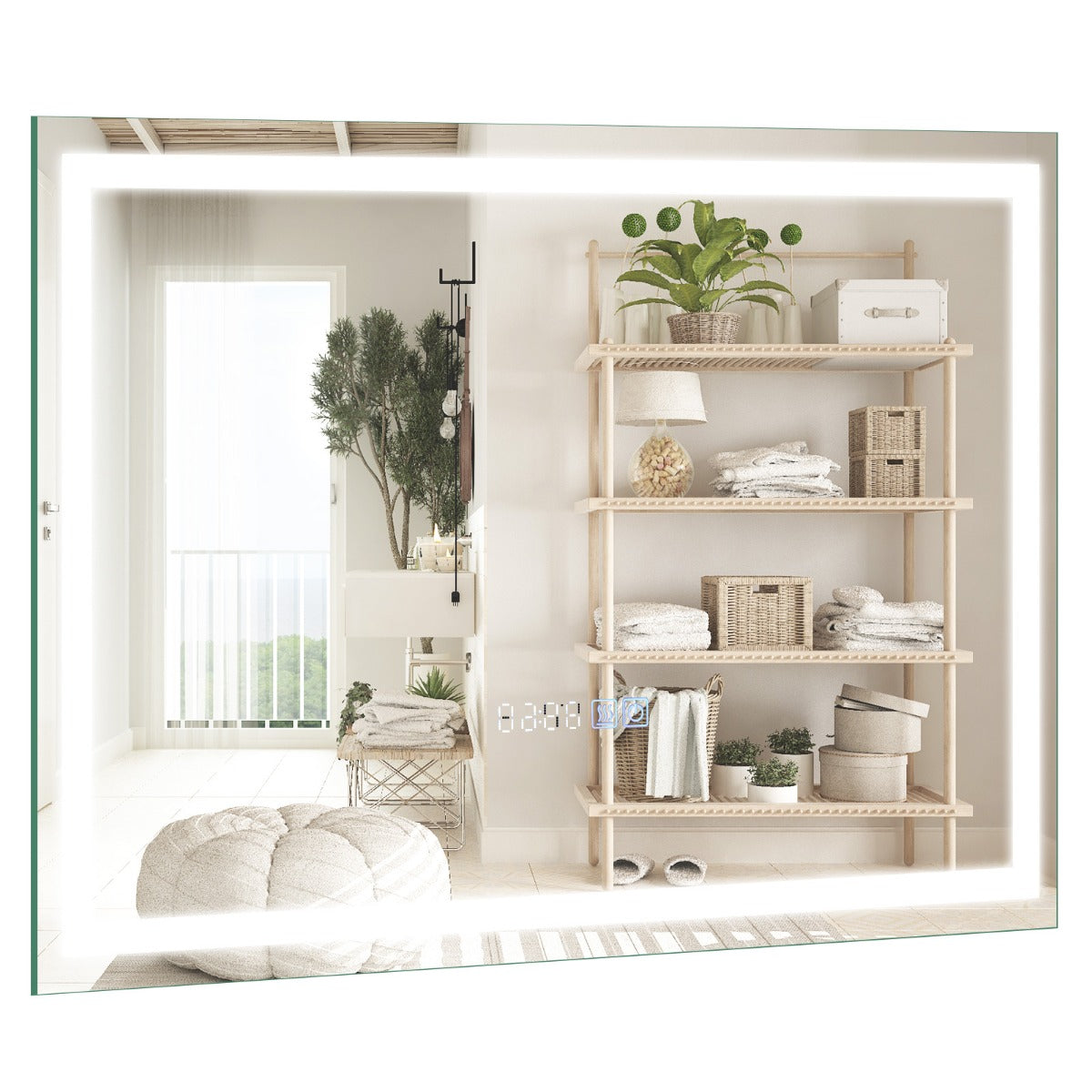 Badrumsspegel – med anti dimklocka touch omkopplare och minnesfunktion spegelvärme LED dimbar 3000K 6000K – 60 x 40 cm – Silver