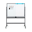 Dubbelsidig – mobil whiteboard med rutmönster och stativ pennfack – 120 x 90 cm – Svart