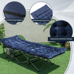 Bomull – Camp Bed Pad Tjock Madrass med fästremmar – 7 cm 4 190 x 70 cm – Blå