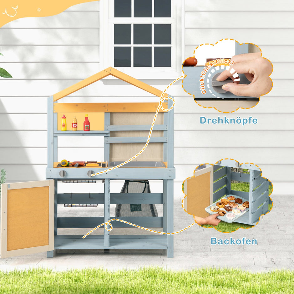 I – Lerkök Barn utomhus Trä med väska och korgar Flerfärgad – 2 1 75 x 34 x 111 cm – Färgglad