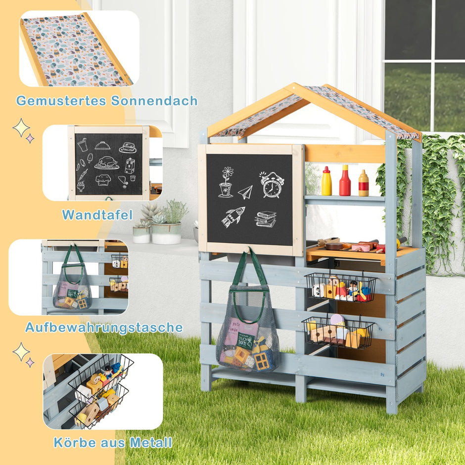 I – Lerkök Barn utomhus Trä med väska och korgar Flerfärgad – 2 1 75 x 34 x 111 cm – Färgglad