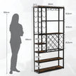 Vinställ – för flaskor av metall med glashållare barskåp – 27 81 x 23 x 166 cm – Svart
