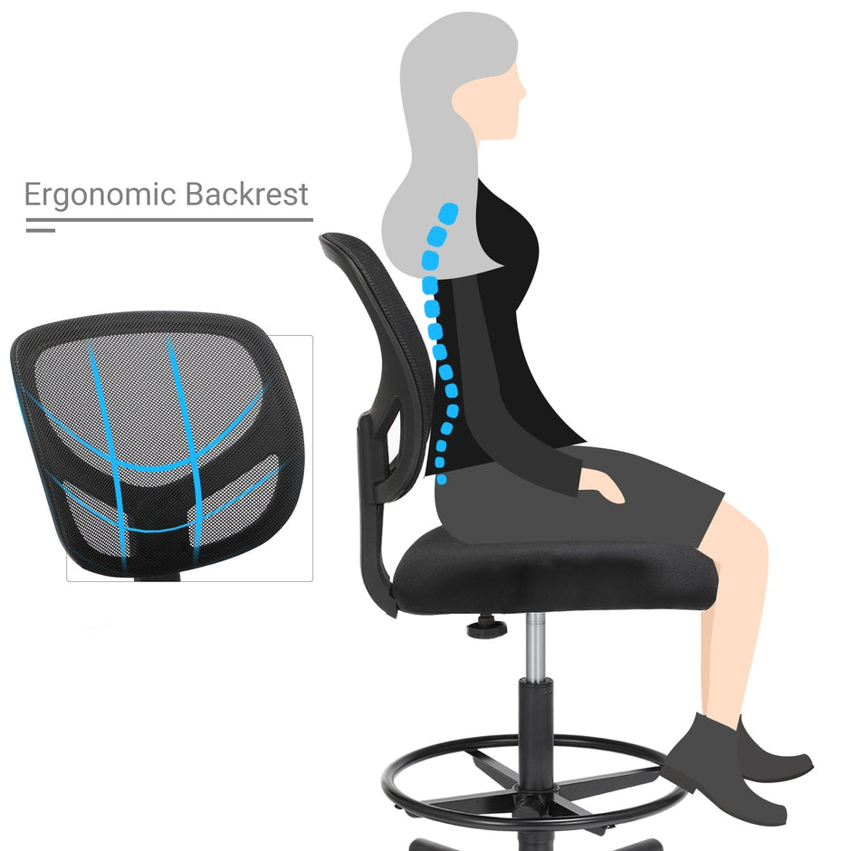 Ergonomische bureaustoel – Met reflexfoam – Verstelbare voetsteun – 360° draaifunctie