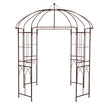 Metallrosbåge – i fågelburform valv spaljé trädgårdsbåge – 211 x 256 cm – Brons