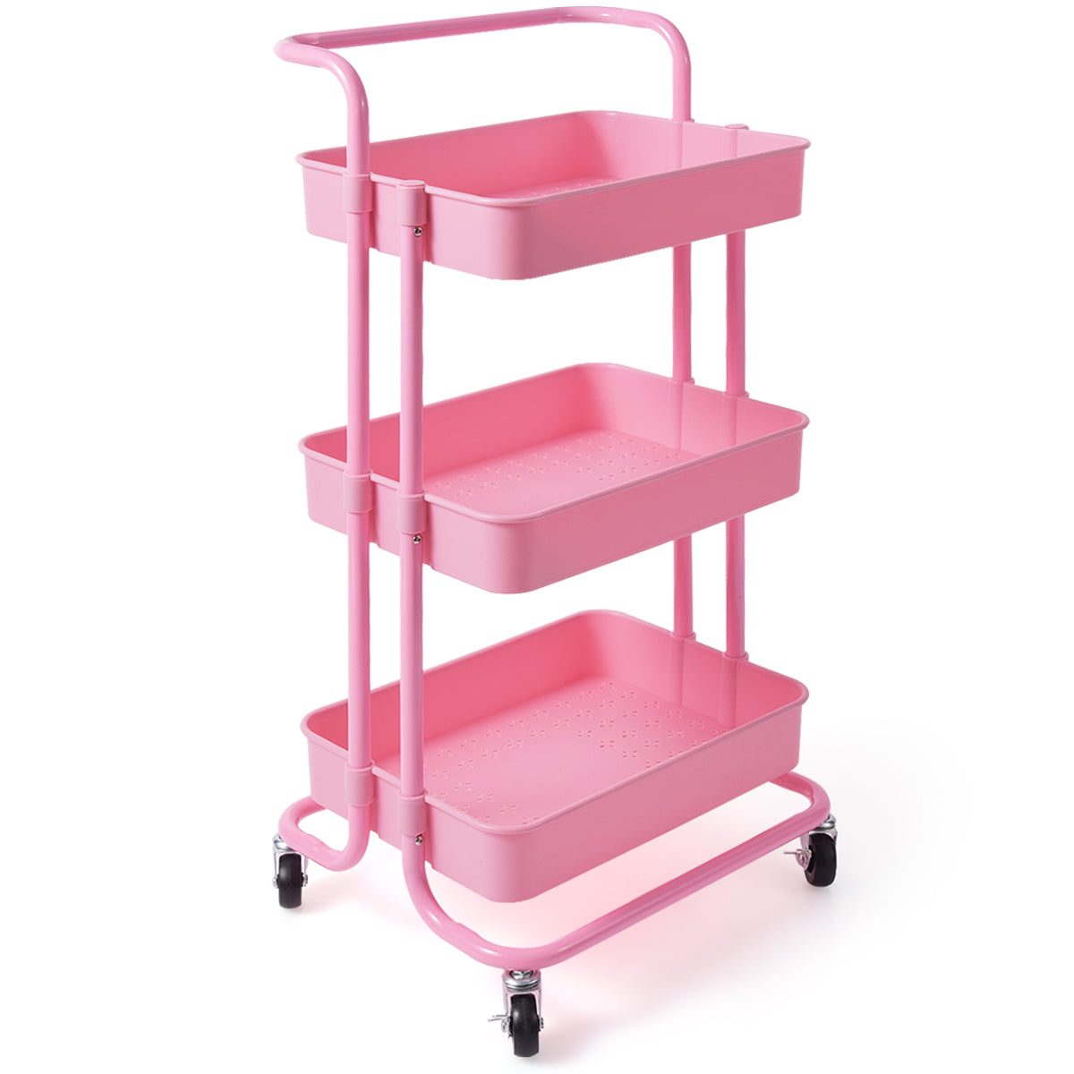 hyllor – Rullvagn Multi Purpose Cart med handtag Enkel montering – 3 – Rosa