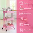 hyllor – Rullvagn Multi Purpose Cart med handtag Enkel montering – 3 – Rosa