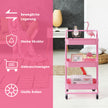 hyllor – Rullvagn Multi Purpose Cart med handtag Enkel montering – 3 – Rosa