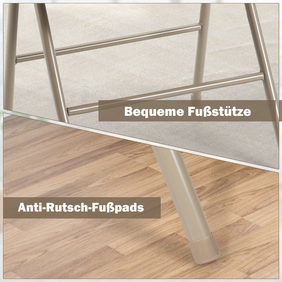 hopfällbara – stolar Bärbara med stoppad sits för hembeige – 4 – Beige