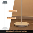 Golvlampa – med fotkontakt och E27 lampfot lampskärm – 146 cm – Grå