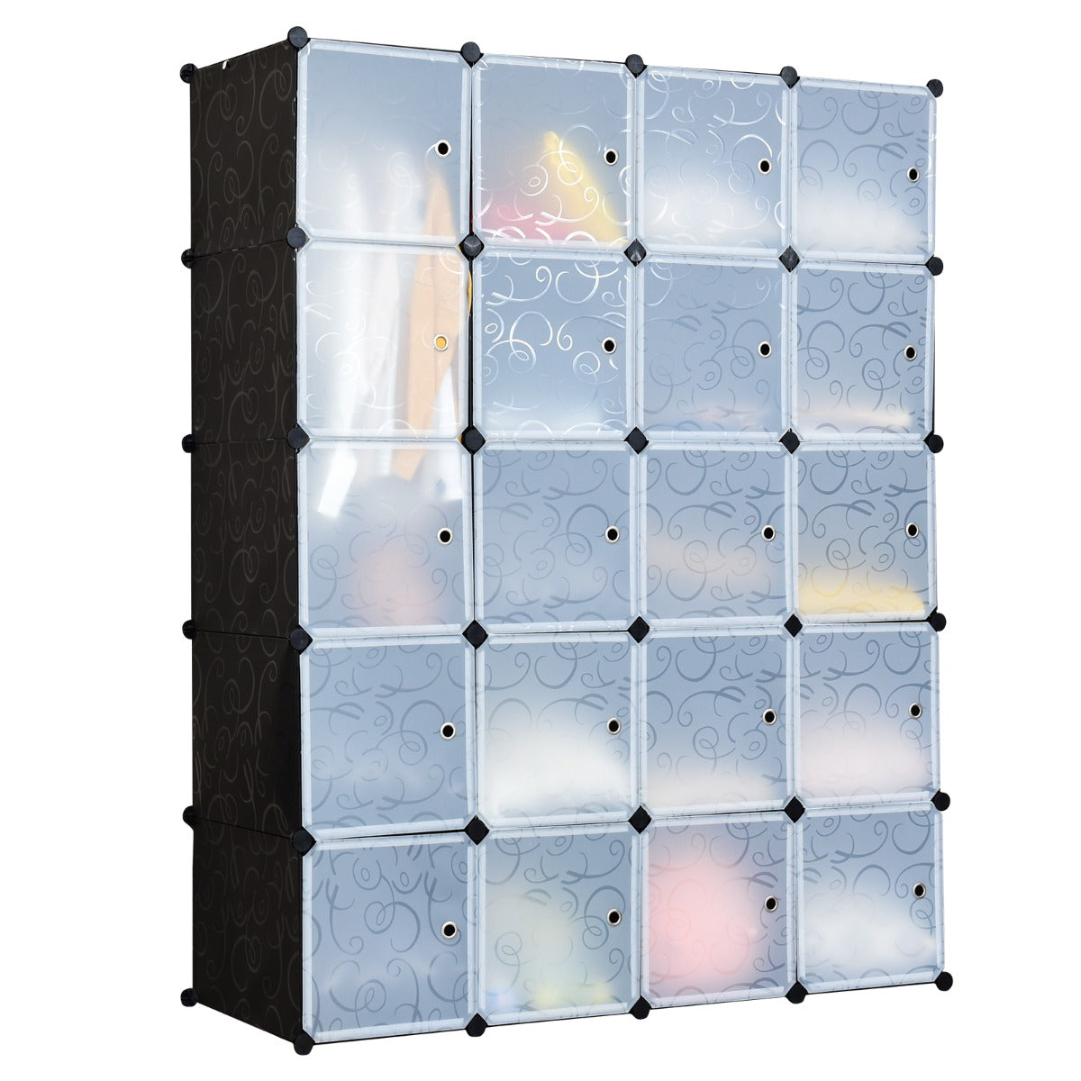 kuber – DIY kubhylla Stapelbar plasthyllsystem – 20 – Svart