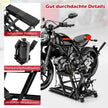 Motorcykellyftplattform – upp till stegs höjdjusterbar hydraulisk motorcykeljack – 680 kg 3 – Svart