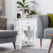 Set – med formade sängbord låda och nedre förvaringsfack Modernt sidobord vitt – 2 x – Vit