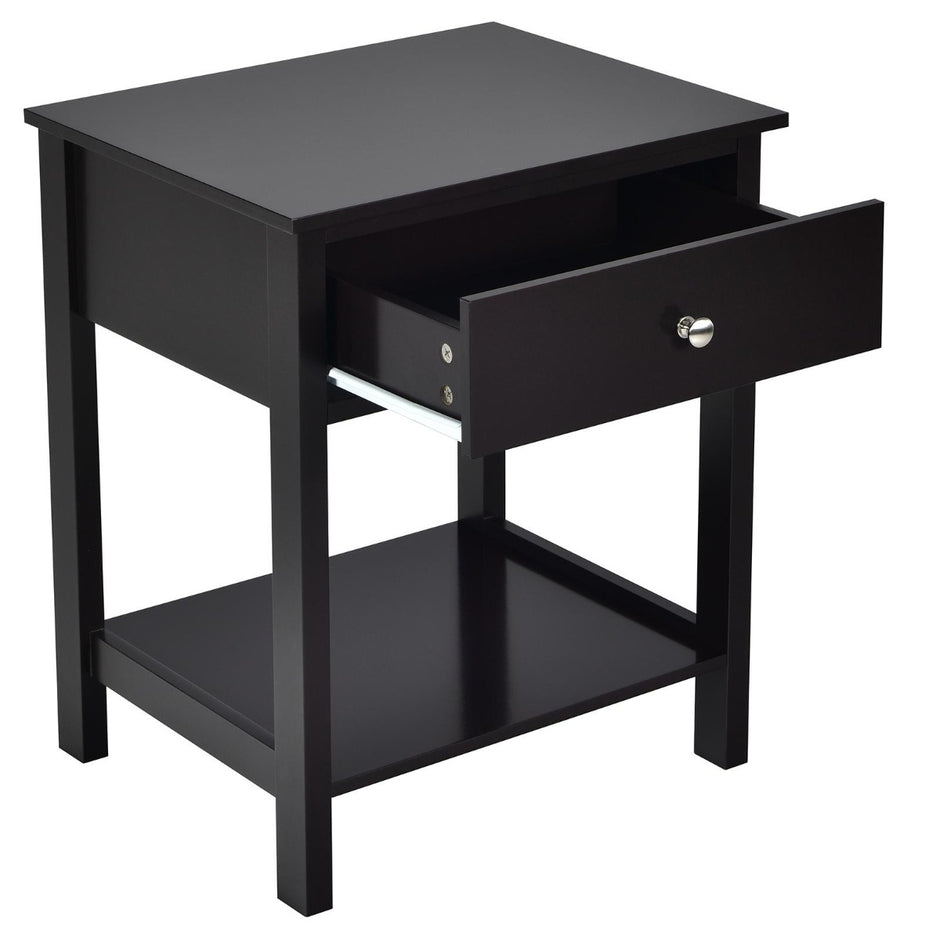 Set – med vånings sängbord lådor, nattduksbord, – 2 2 48 x 40 x 58 cm – Svart