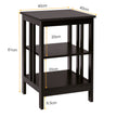 Sängbord – våningar set med sidobord Nattduksbord soffbord för sovrum – 3 2 40 x 40 x 61 cm – Kaffe