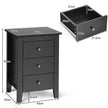 Set – med sängbord lådor för resårsäng – 2 3 46 x 37 x 65 cm – Svart