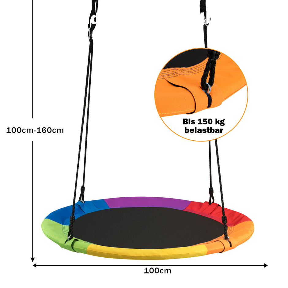 Nest – swing trädgård utomhus barngunga upp till färgglada – 150 kg – Färgglad