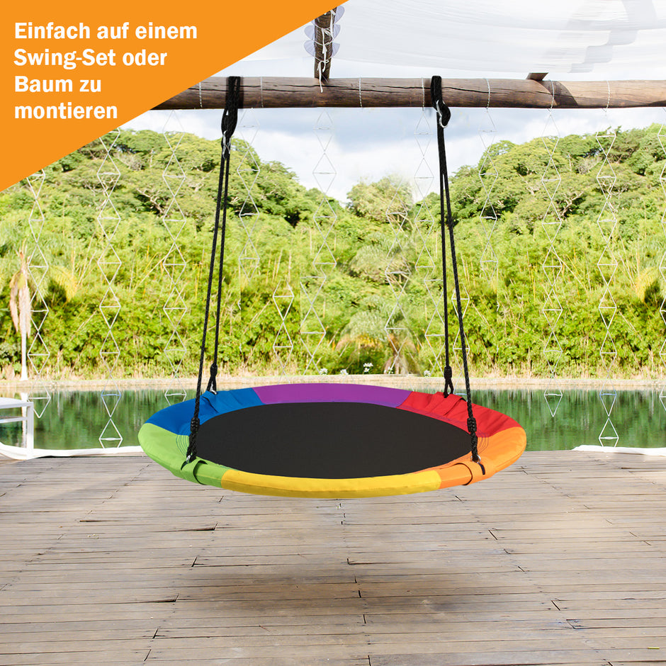 Nest – swing trädgård utomhus barngunga upp till färgglada – 150 kg – Färgglad