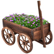 Blomstervagn – Träväxtvagn med hjul – 4 120 x 43 x 53,5 cm – Brun