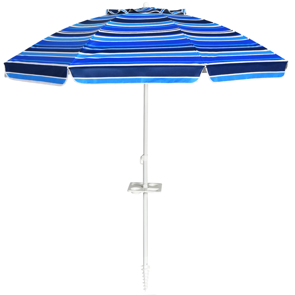 Strandparaply – UPF50+ solskydd Bärbar Parasoll Uteplats – 2,2 m – Mörkblå