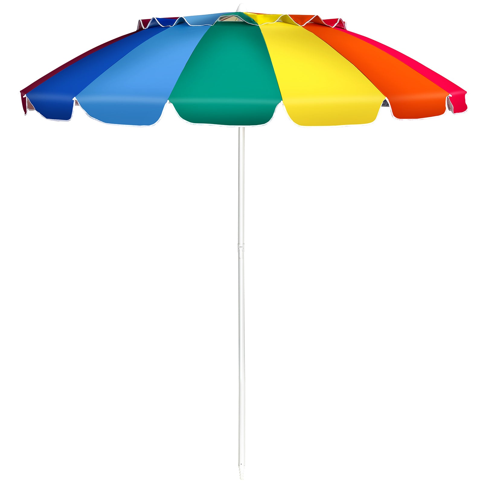 Strandparasoll – Utomhusparasoll i aluminium Lutbart uteplatsparaply Färgglatt – 243 cm – Färgglad