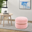 Oval – pall med halkfria fotkuddar Vadderade gjord av sherpa – 44 x 35 x 35 cm – Rosa