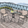 delat – utomhus bistroset uteplats barbord med fällbara stolar och parasollhål – 3 2 – Beige