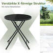 Runt – bistrobord med härdat glasbord och robust metallram – Ø 59 cm – Svart