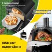 lagers – pizzaugn med grillställ och pizzasten pizzaskyffel vattentätt lock – 2 – Svart och silver