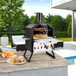 lagers – pizzaugn med grillställ och pizzasten pizzaskyffel vattentätt lock – 2 – Svart och silver