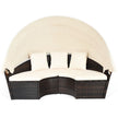 Rund – dagbädd utomhus med utfällbar kapell – 192 x 177 x 146 cm – Beige