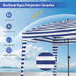 Solskydd – med avtagbar sidovägg och sandsäckar bärväska – 8 183 x 183 cm – Blå och vit