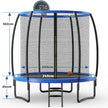 Utomhusstudsmatta – med basketkorg – Ø 244 cm – Grå