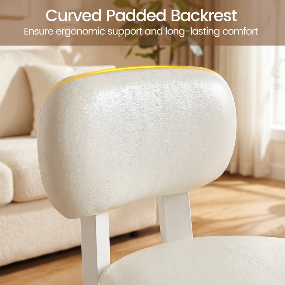 pack – sittpallar med ryggstöd och konstläderklädselPolstrad upp till bärkapacitet – 2 150 kg – Vit