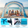 Strandtält – trädgårdstält för personer med nätväggar, takventilation och förvaringsväskor – 6-8 4 344 x 344 cm – Blå