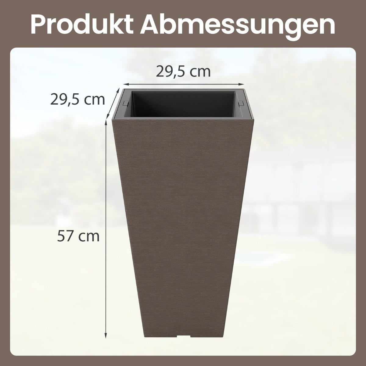 stycken – planteringskärl med innerkruka Väderbeständiga blomkrukor dräneringshål – 2 – Brun