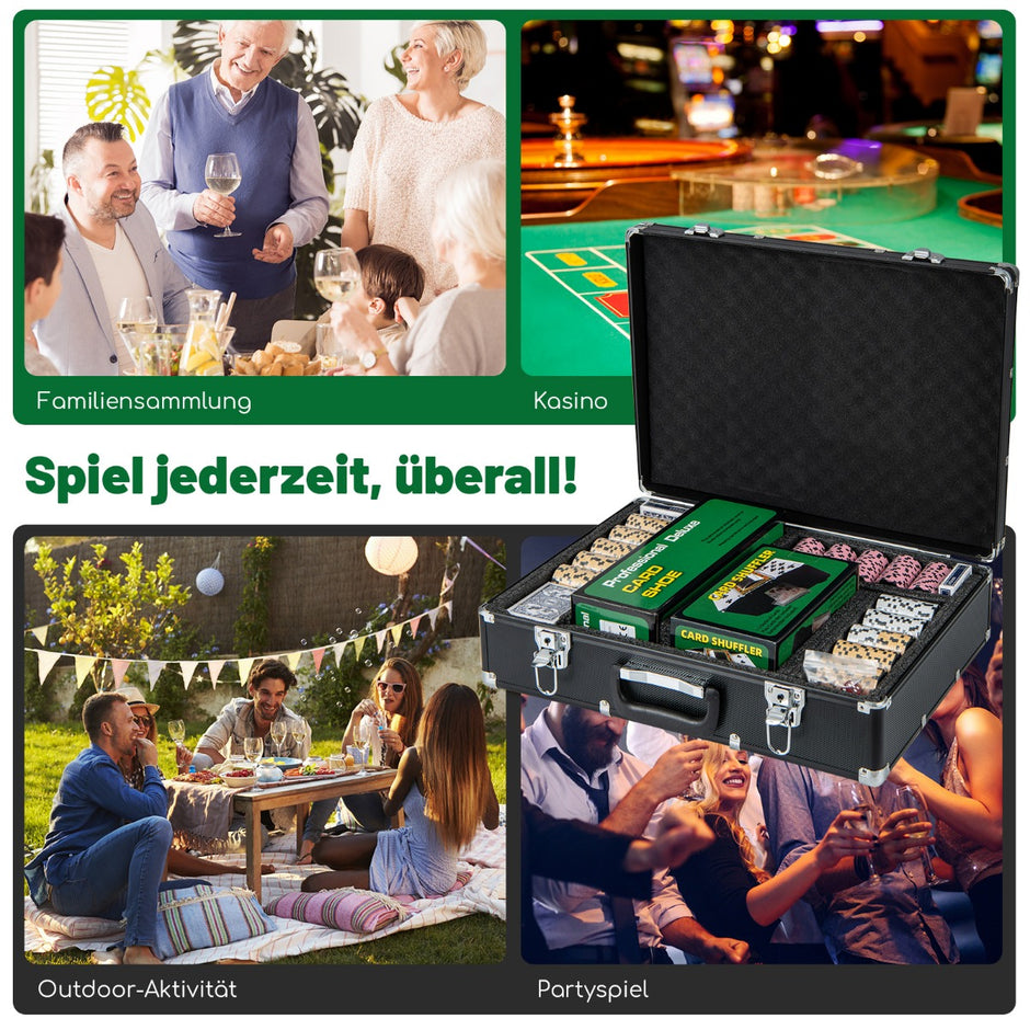 delade – pokerchipset gram Claytec med väska – 600 14 – Svart