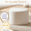 Rund – sittpouf cm, mjuk ottoman med skumgummifyllning och loopgarnstygg – 45 x 35 – Beige