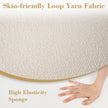 Rund – sittpouf cm, mjuk ottoman med skumgummifyllning och loopgarnstygg – 45 x 35 – Beige