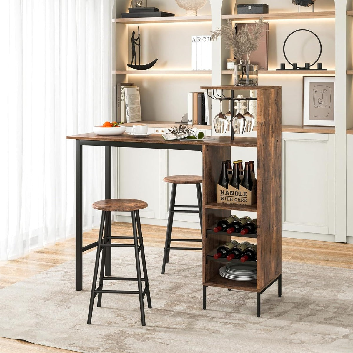 delad – barbord och stolset Industriellt pubbord pall – 3 – Kaffe