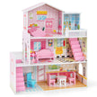 Dockhus – i trä med våningar och möbler rum Dollhouse Dream Pink – 3 10 5 – Rosa